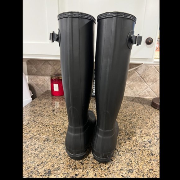 Women's Hunter Tall Black Matte Rain Boots Size 7 - Picture 10 of 10